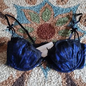Rene Rofe Blue Lace Bra